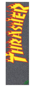 MOB Grip Thrasher yellow and orange flames Griptape - Black