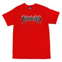 Thrasher Flame Logo T Shirt red